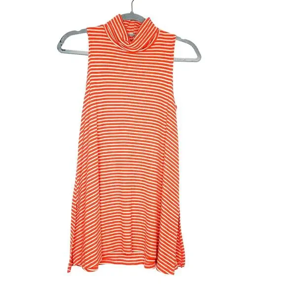 Anthropologie Puella Striped Mock Neck Ribbed Tunic Top, Made in USA, Size Small - Picture 2 of 9